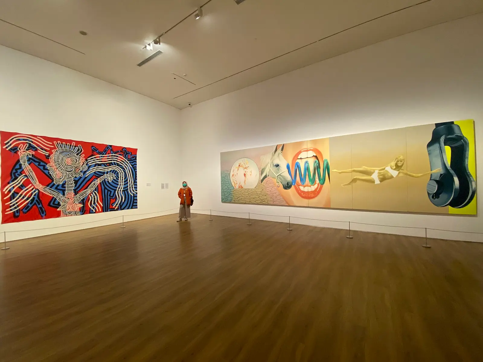 Gallery hall with large paintings inside Museum MACAN, Jakarta